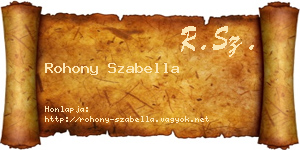 Rohony Szabella névjegykártya